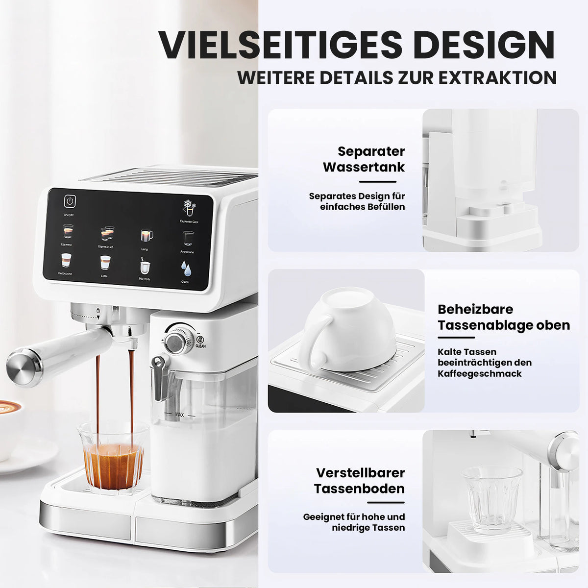 Ekspres do kawy 20 Bar z automatycznym systemem spieniania mleka – latte, cappuccino i cold brew w jednym