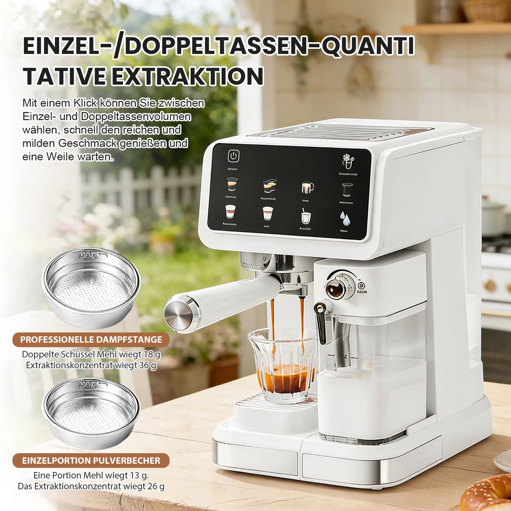 Ekspres do kawy 20 Bar z automatycznym systemem spieniania mleka – latte, cappuccino i cold brew w jednym