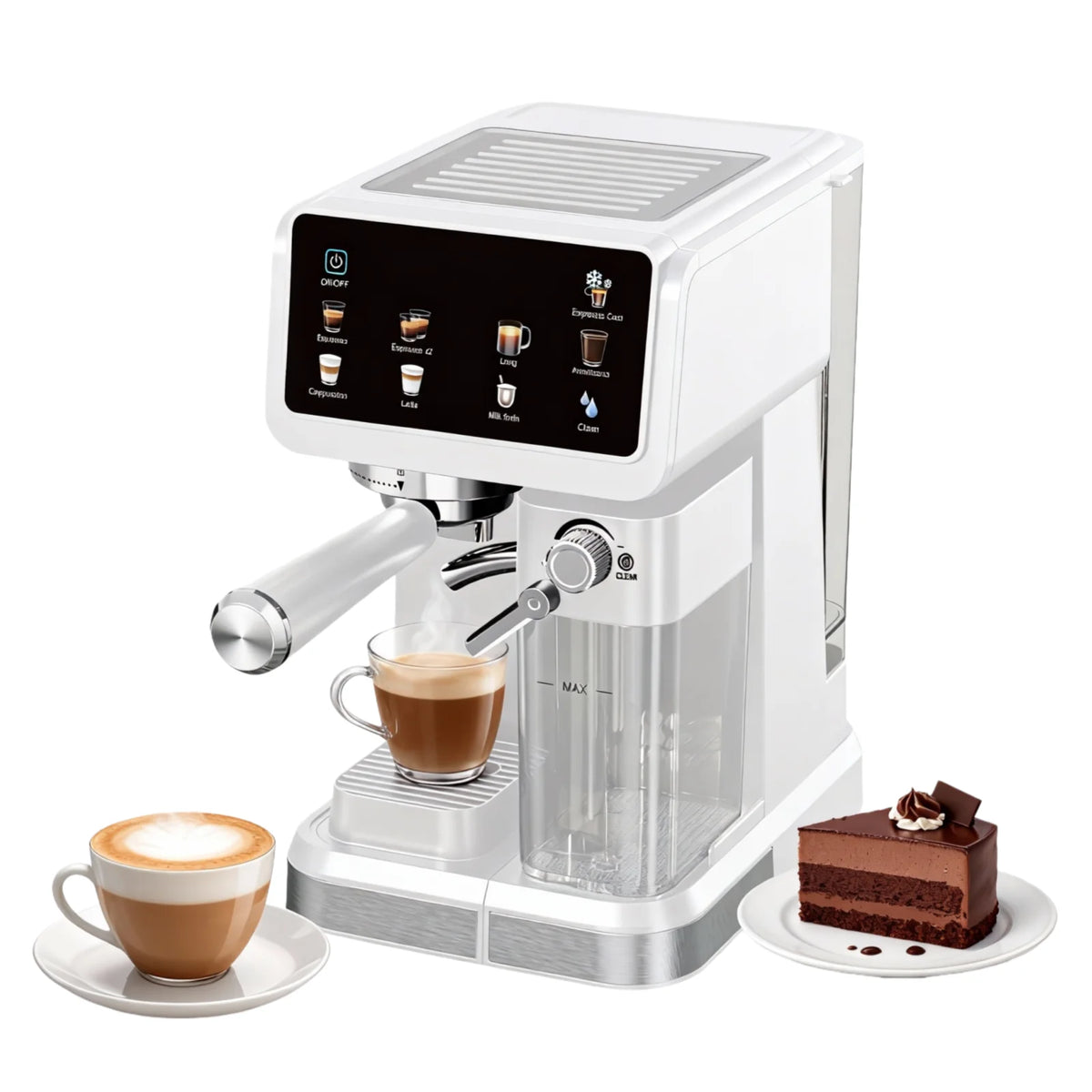 Ekspres do kawy 20 Bar z automatycznym systemem spieniania mleka – latte, cappuccino i cold brew w jednym