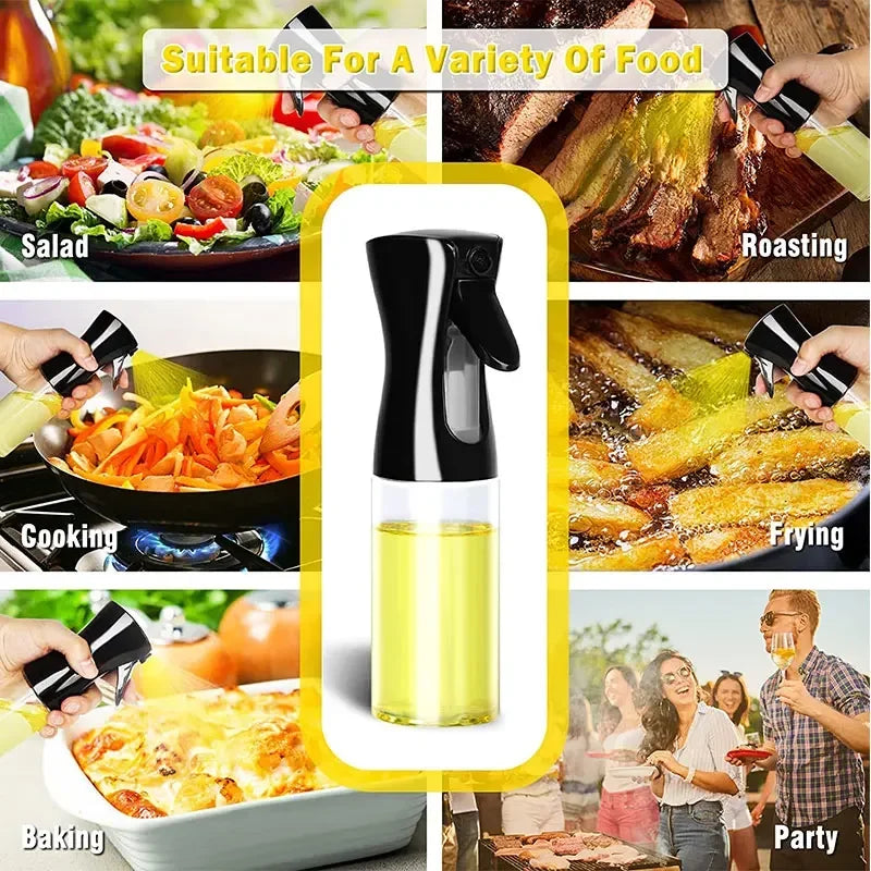 Butelka z Atomizerem do Oleju 200/300/500ml – Plastikowy Spryskiwacz lub Pędzelek do Oleju, Wielofunkcyjny do Gotowania i BBQ