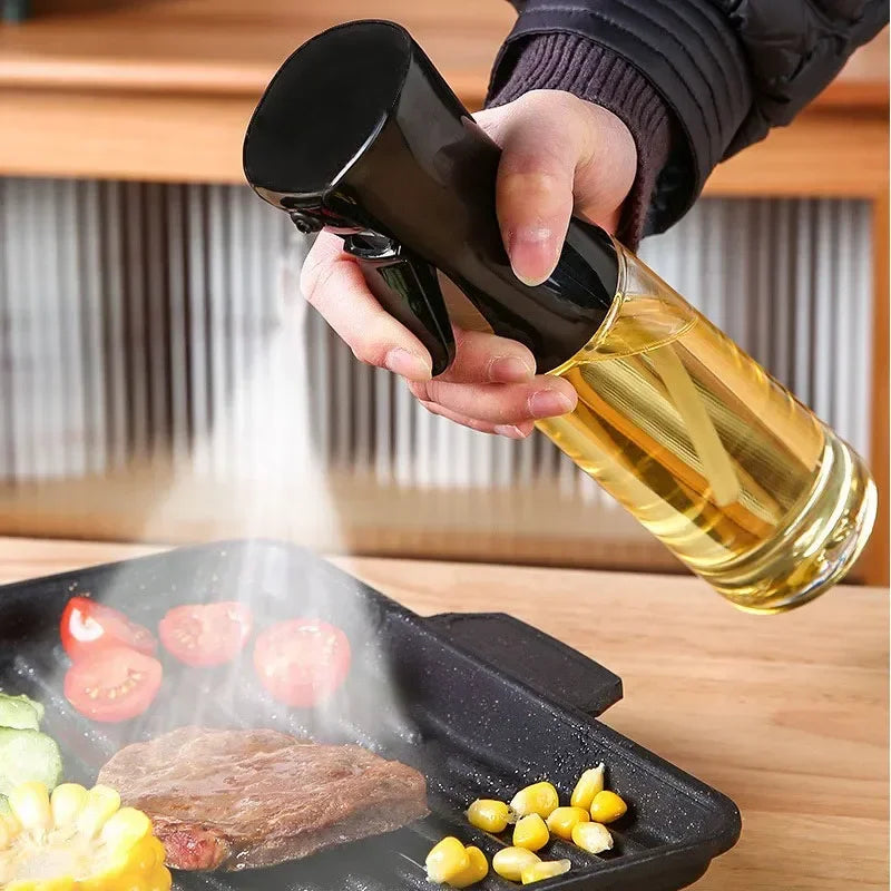 Butelka z Atomizerem do Oleju 200/300/500ml – Plastikowy Spryskiwacz lub Pędzelek do Oleju, Wielofunkcyjny do Gotowania i BBQ